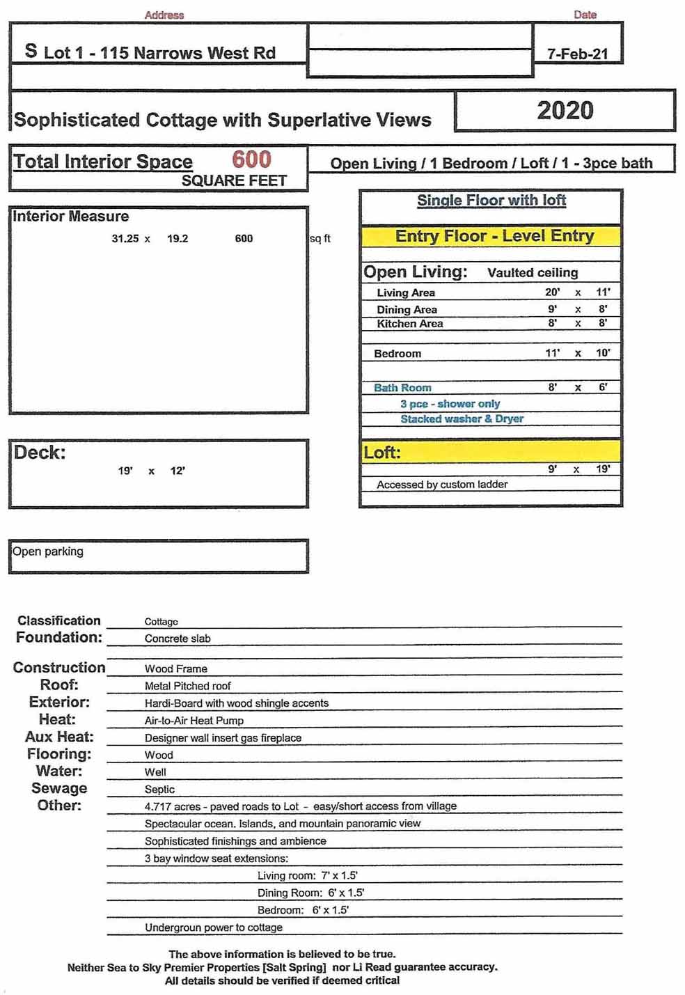 Detail Sheet - page 1