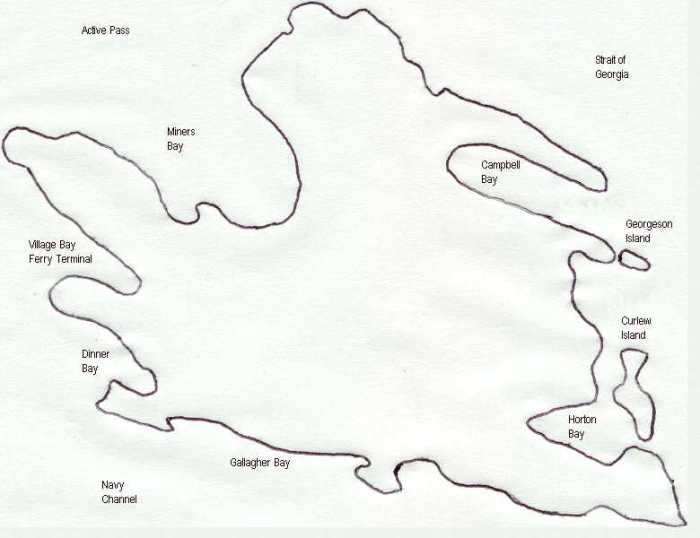 Map of Mayne Island