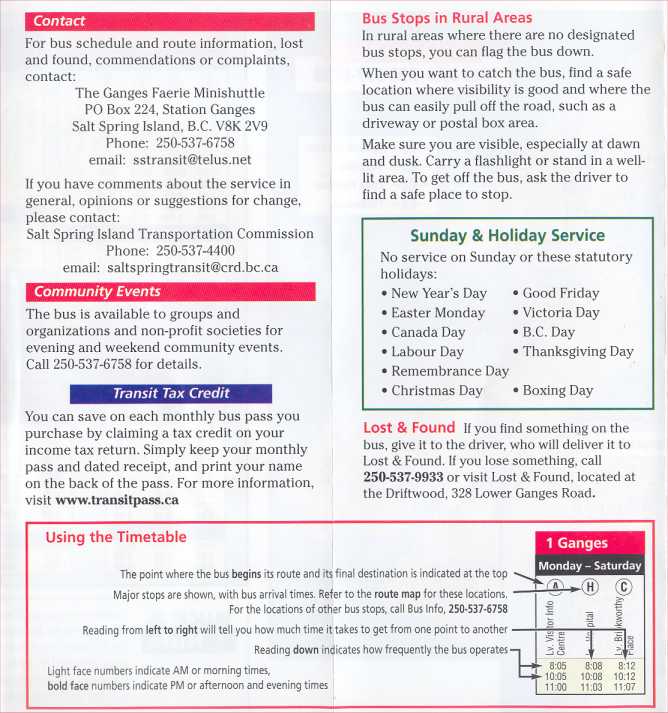 Bus Service Brochure