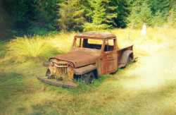 David Conover's pickup truck on Wallace Island